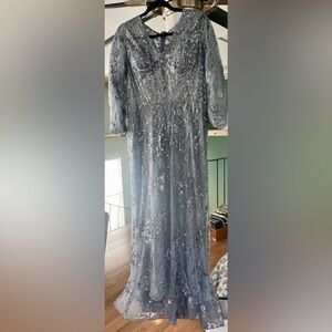 May Queen Silver Lace Gown (16)